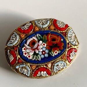 MILLEFIORI Micro Mosiac Pin brooch